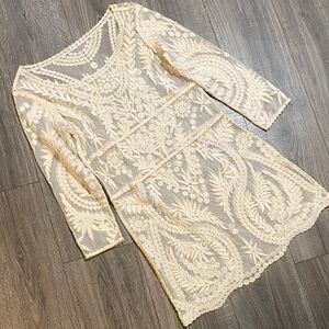 Elegant Cream Lace Dress